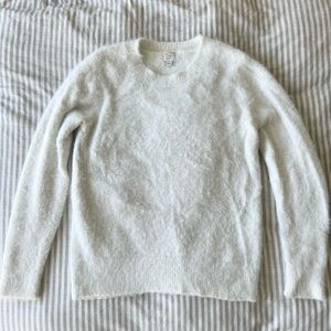 White fuzzy sweater, size L